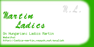 martin ladics business card